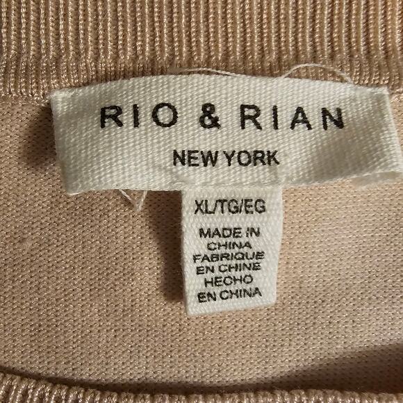 Rio & Rian XL Blush Pink Textured Sleeve Sweater Romantic Feminine Soft Chic - Picture 5 of 11